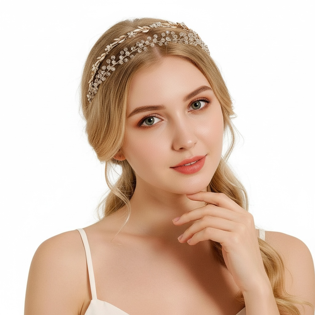 Muotoiltava kirkaskivinen hiuskoru juhlaan.