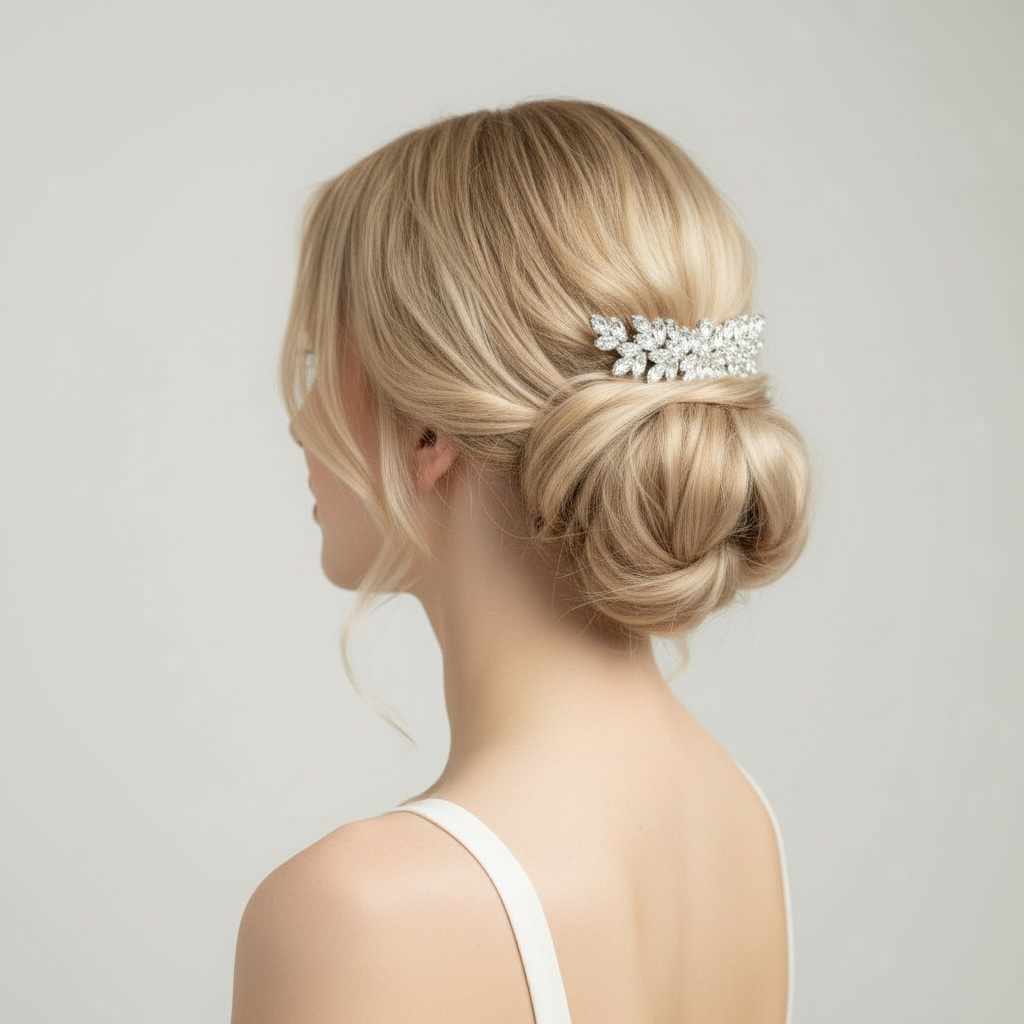 ROMANCE | Arianna -hopeansävyinen kirkaskivinen nutturakoriste