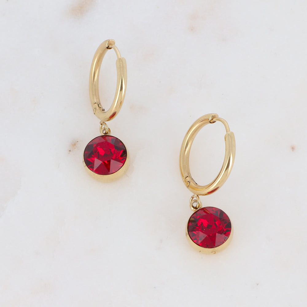 Earrings, BOHM PARIS|Boucles Silas avec crystal Orange DeLite -dore