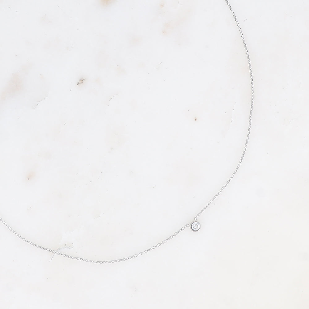 Bohm Paris Petite Nova -kaulakoru hopeanvärisenä, 4 mm kirkas kristalli.