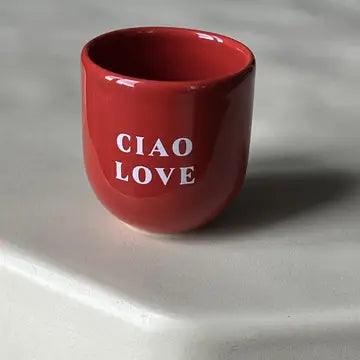 Muki, Ciao Love -punainen muki tekstillä