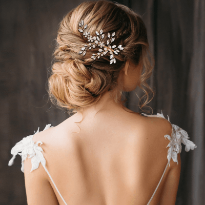 ATHENA BRIDAL | Sylvie -helmikoristeinen muotoiltava hiuskoru (hopea)
