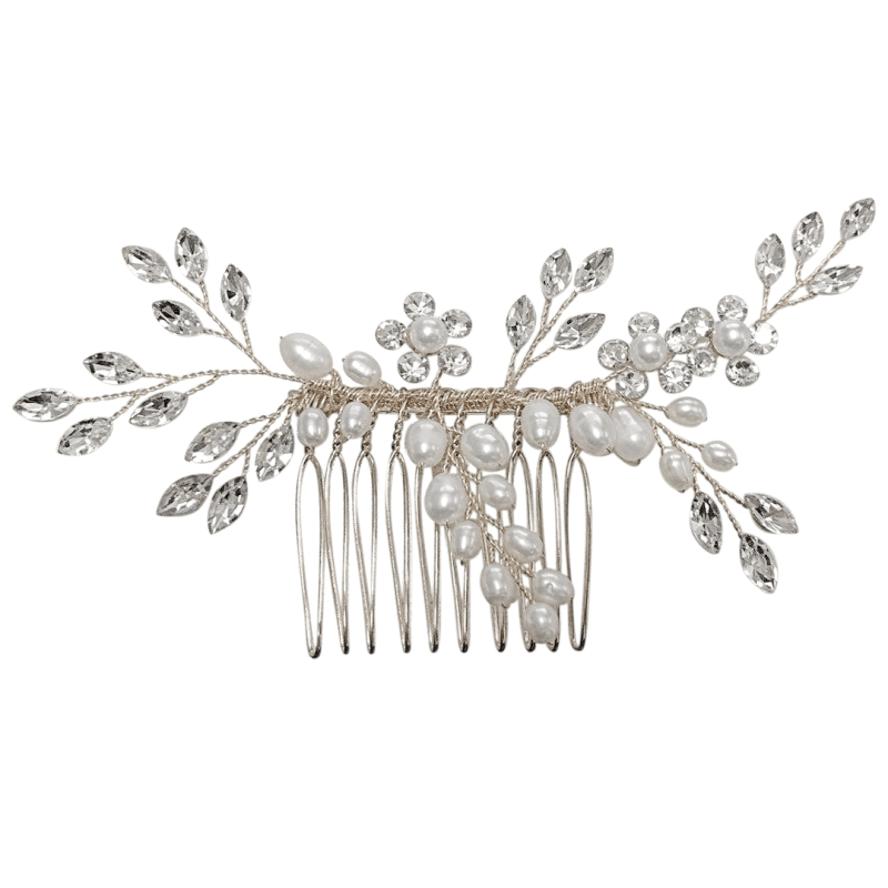 ATHENA BRIDAL | Sylvie -helmikoristeinen muotoiltava hiuskoru (hopea)