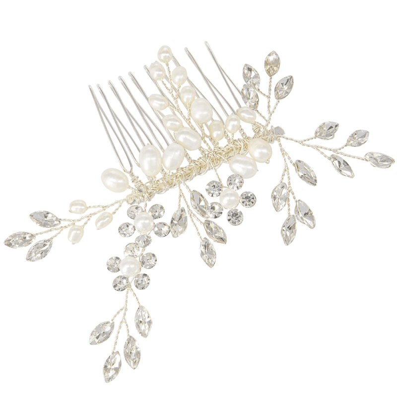 ATHENA BRIDAL | Sylvie -helmikoristeinen muotoiltava hiuskoru (hopea)