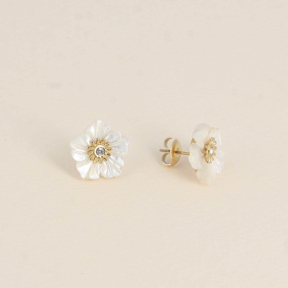 BOHM PARIS | Boucles Corail Bloom – orange stud earrings