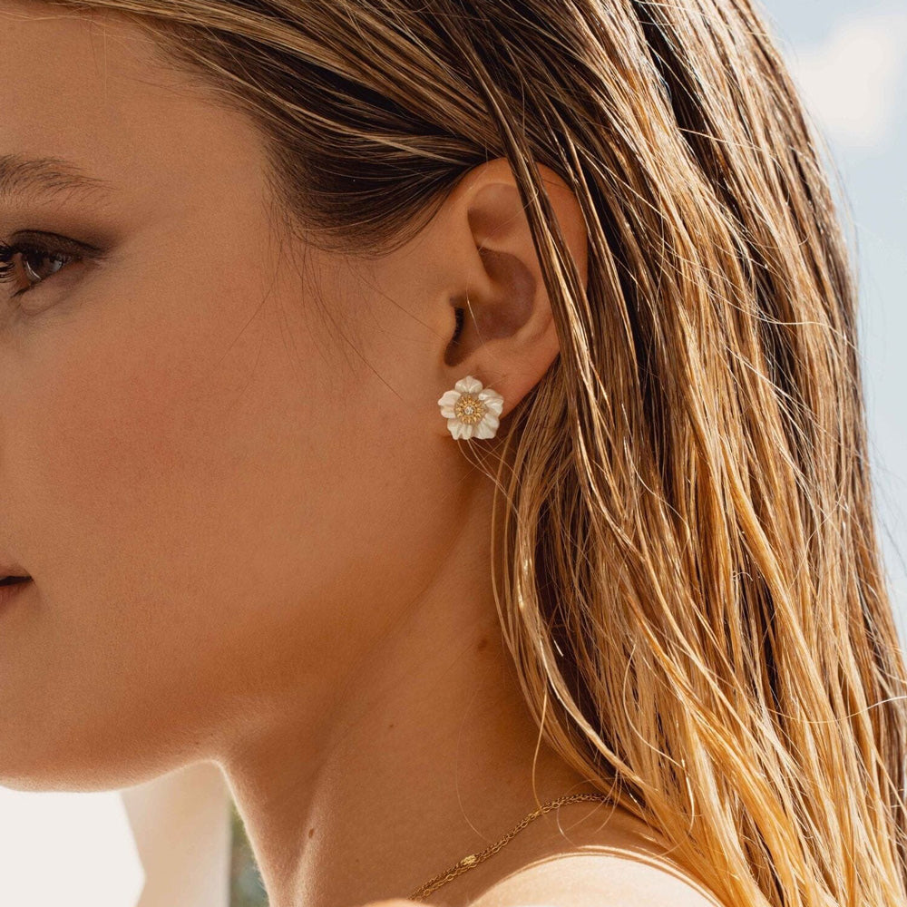 BOHM PARIS | Boucles Corail Bloom – orange stud earrings
