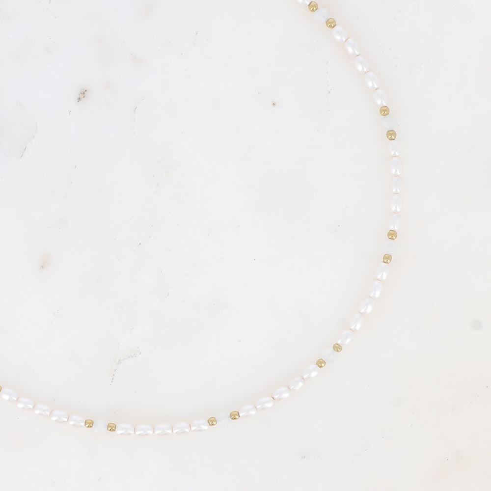 BOHM PARIS | Collier Harmonie – helmikaulakoru akaattihelmin