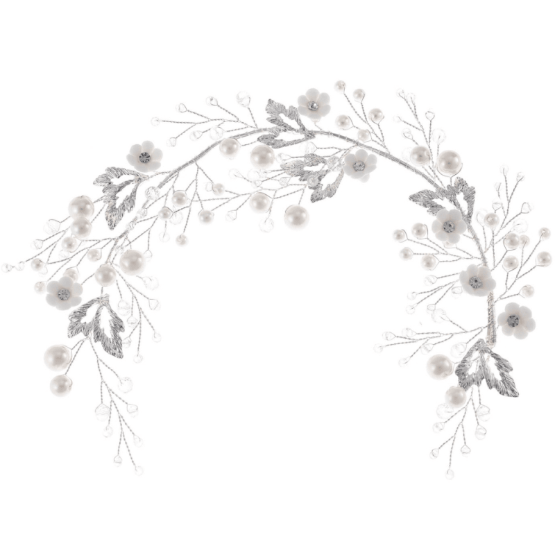 ATHENA BRIDAL | Hermine -helmikoristeinen muotoiltava hiuskoru (hopea)