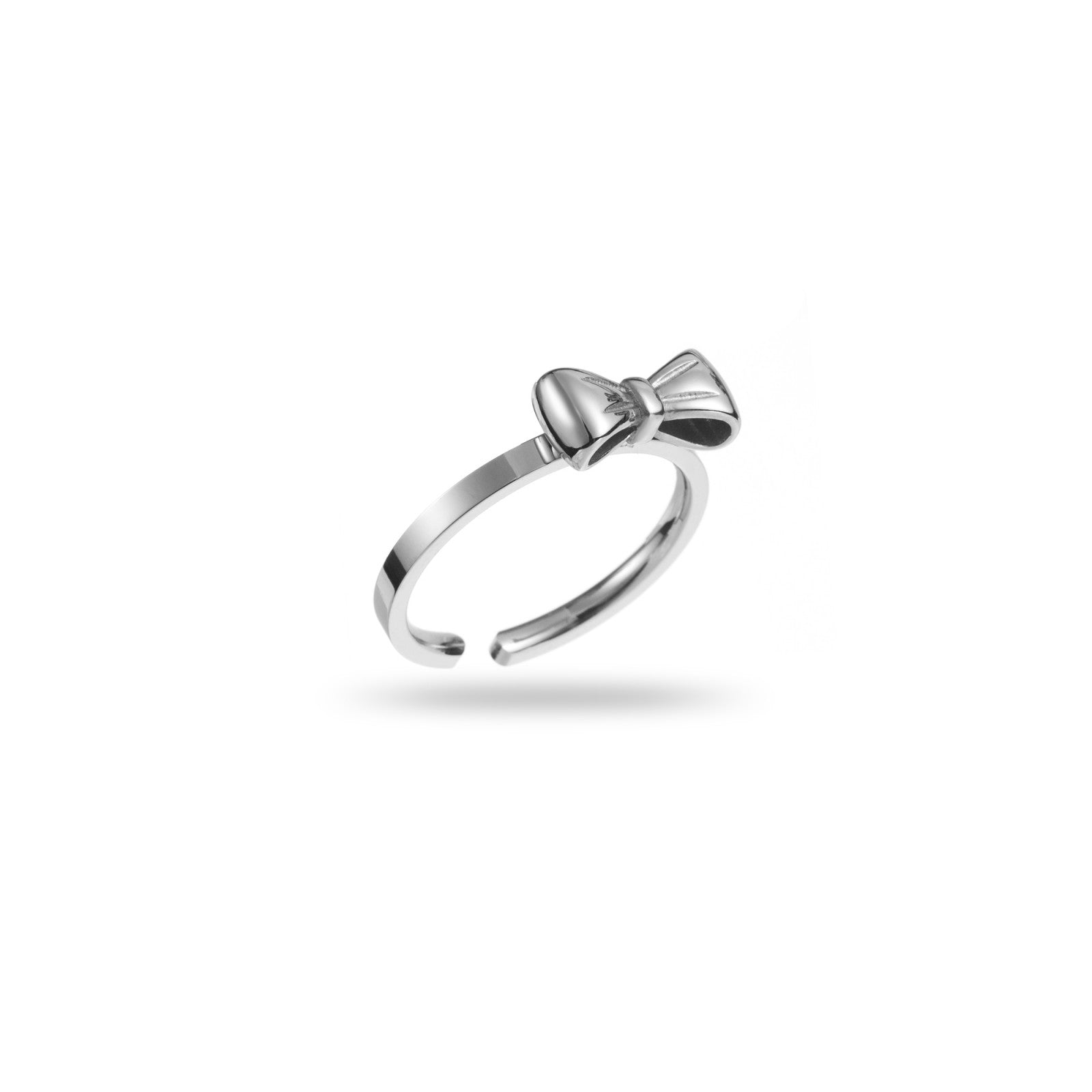 FRENCH RIVIERA | Velvet Bow Ring -rusettisormus kirurginterästä (hopea)