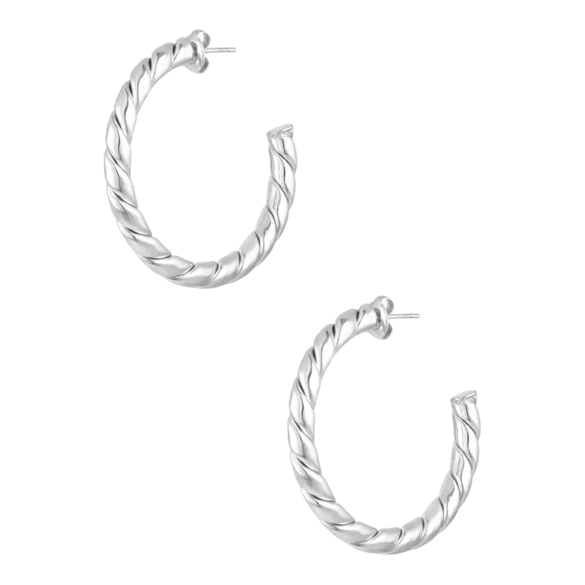 FRENCH RIVIERA | Verity -kierteiset hopeanväriset kirurginteräsrenkaat