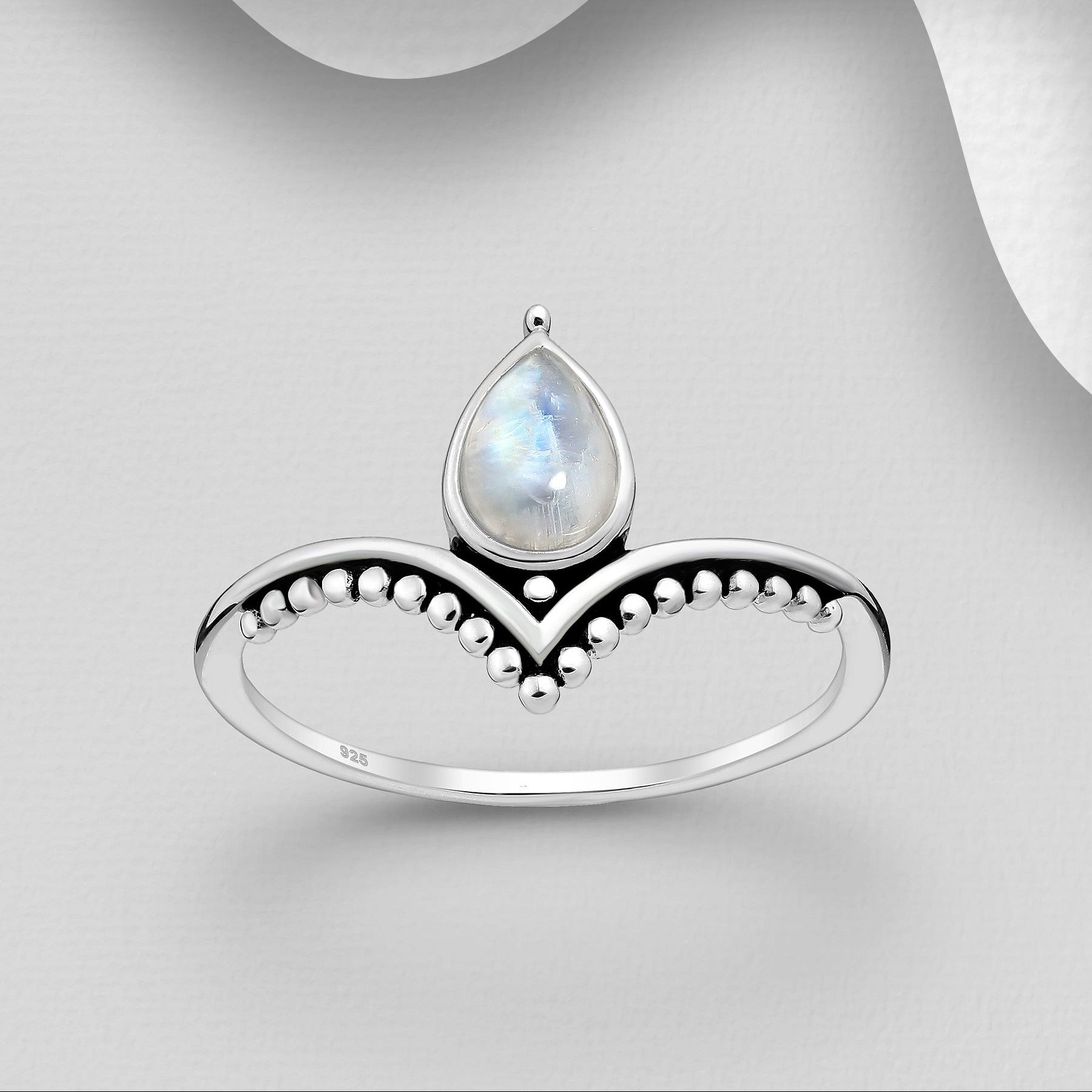 PREMIUM COLLECTION Lunar Dew -hopeasormus pisaran muotoisella kuukivellä