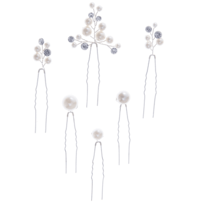 ATHENA BRIDAL | Valérie -kuuden hiuskoristeen pakkaus (hopea)