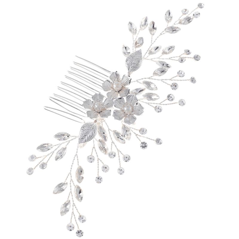 ATHENA BRIDAL | Amy -kristallikoristeinen muotoiltava hiuskoru (hopea)