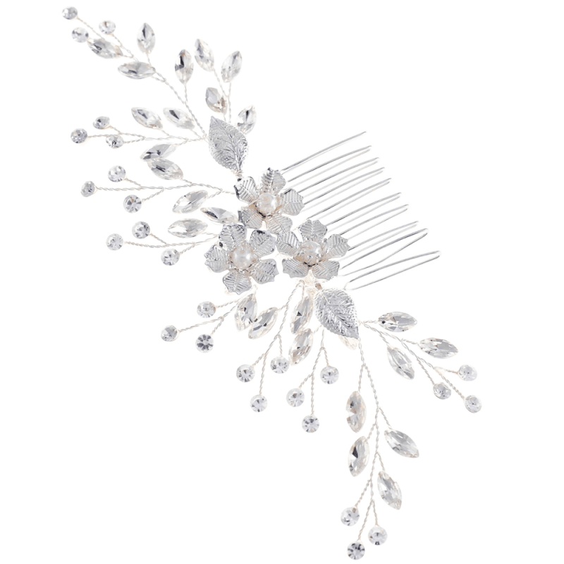 ATHENA BRIDAL | Amy -kristallikoristeinen muotoiltava hiuskoru (hopea)