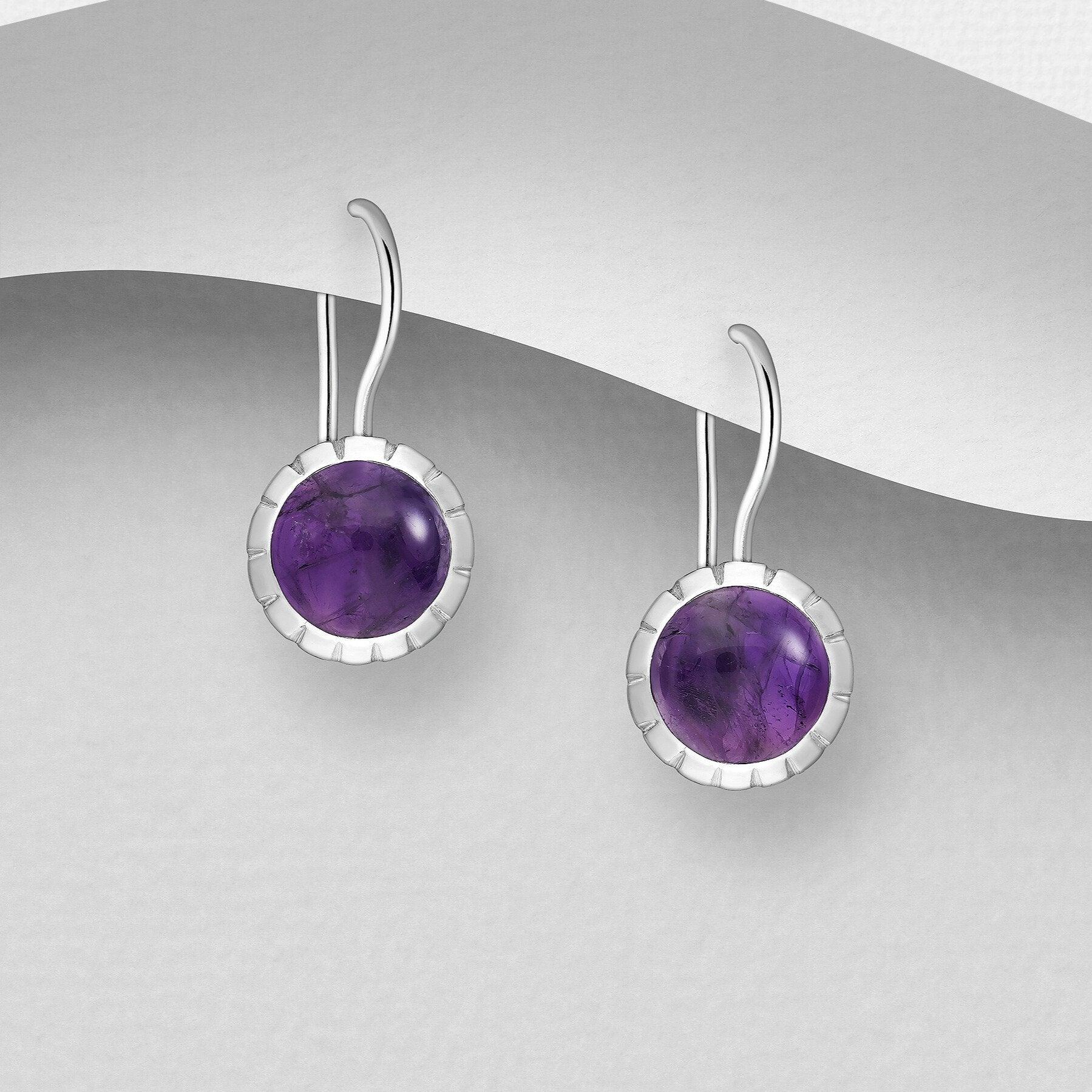 PREMIUM COLLECTION | Evelina -hopeakorvakorut ametistilla