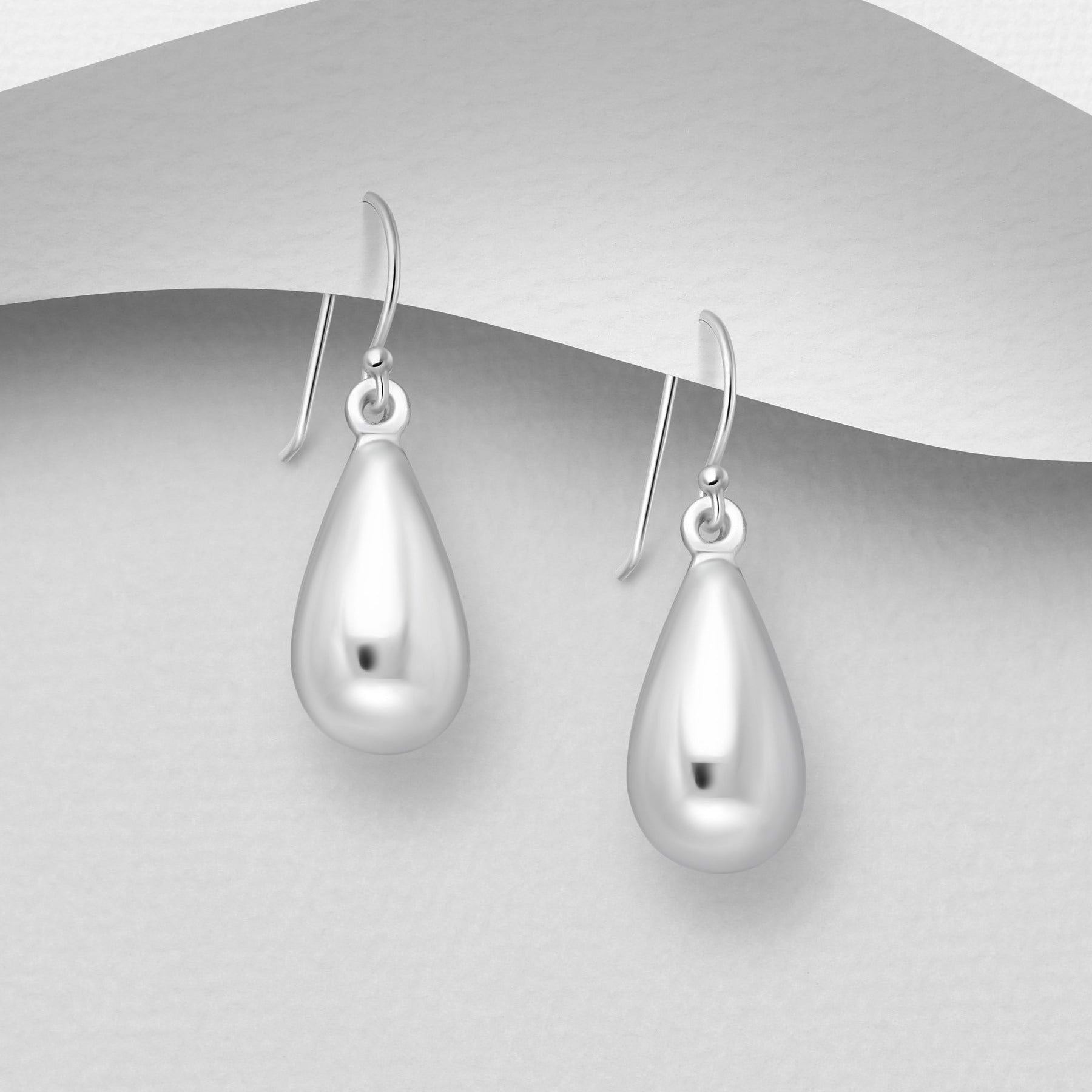 Hopeiset Kaste-pisarakorvakorut 925 sterlinghopeaa