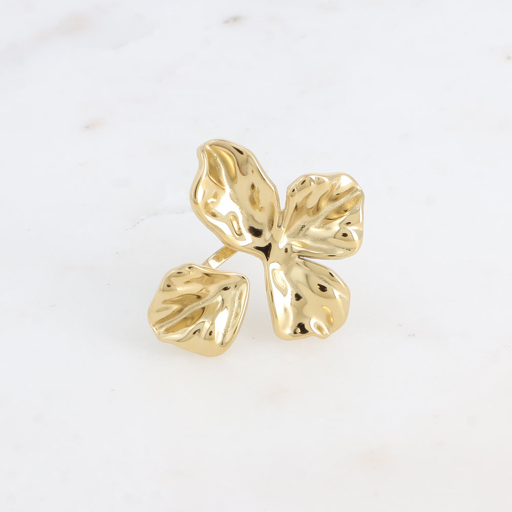 Bohm Paris näyttävä lehtikuvio sormus säädettävä.