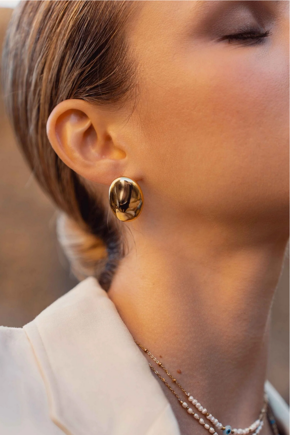BOHM PARIS | Boucles Giovanna – kullanväriset ovaalit korvakorut