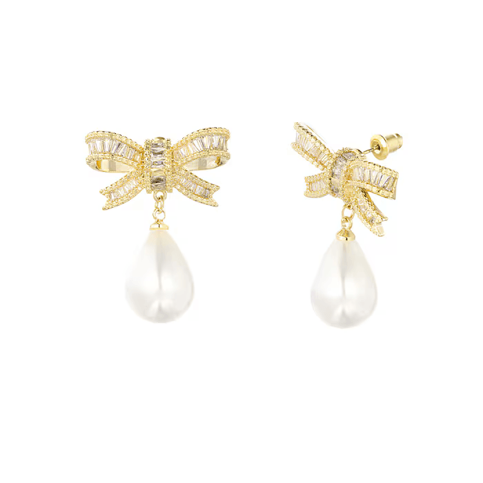 FRENCH RIVIERA | Pearly Bow -rusettinapit (kulta)