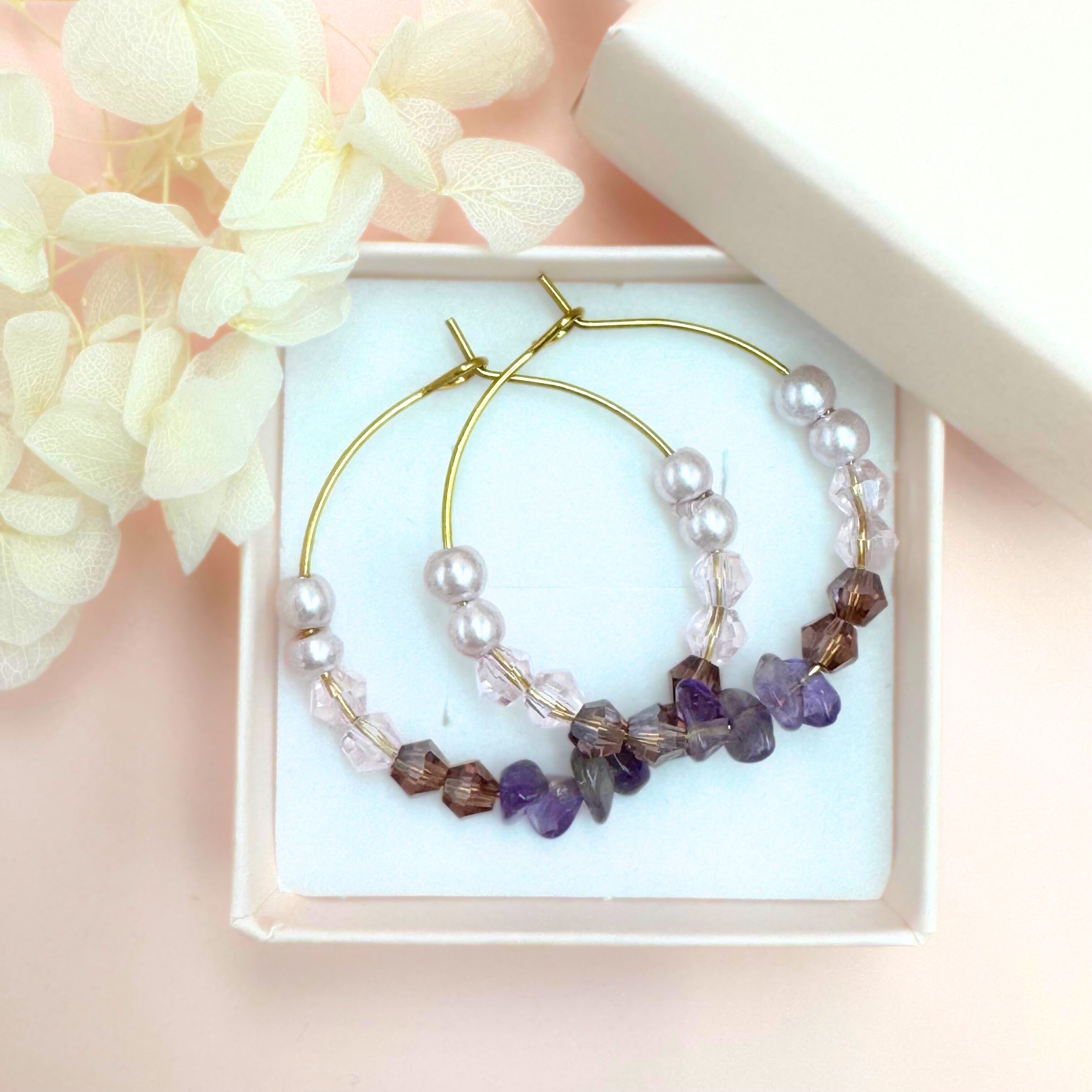 Earrings, FRENCH RIVIERA | Jolie pearl earrings (white, silver)