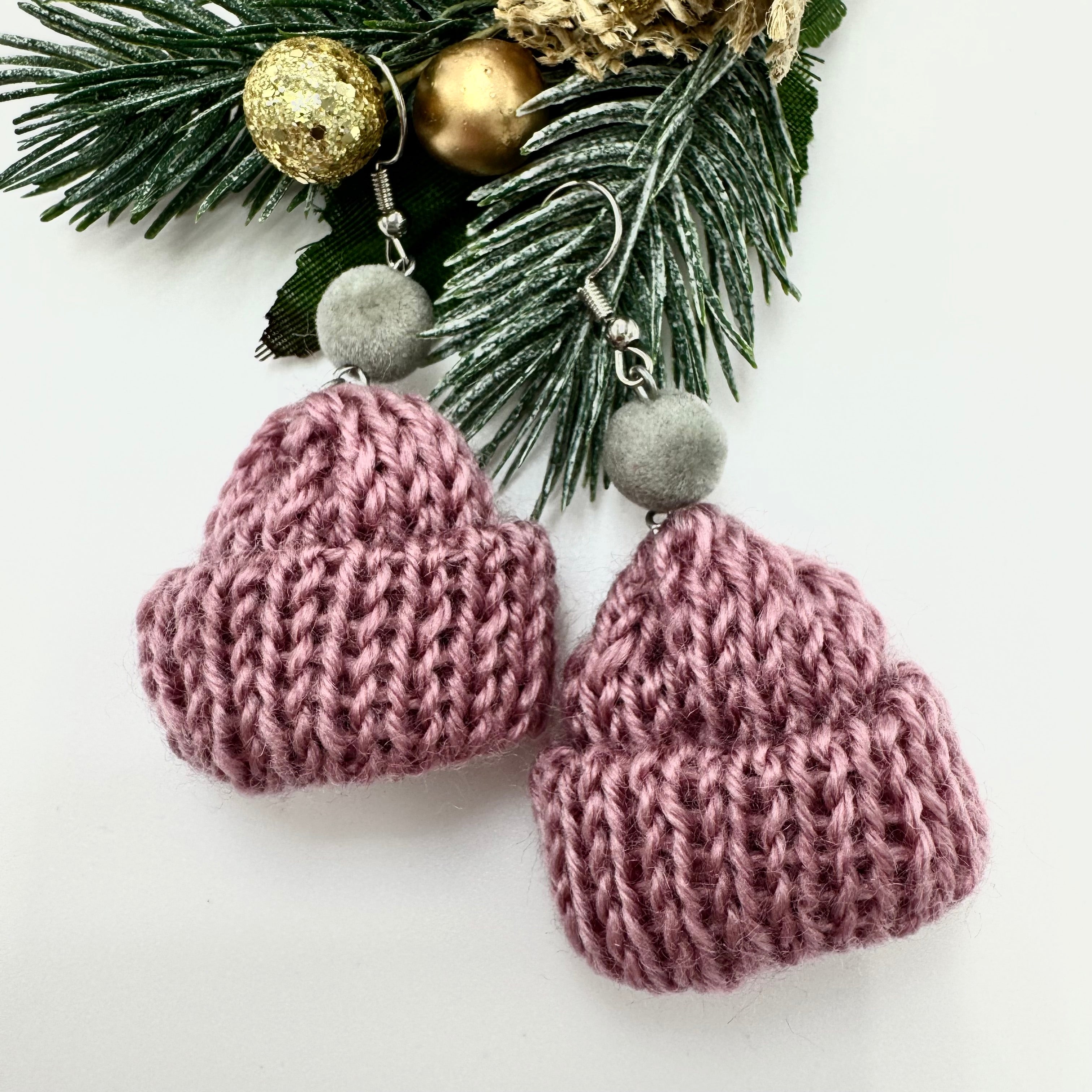 Lilac Winter Beanie –violetit joulukorvakorut