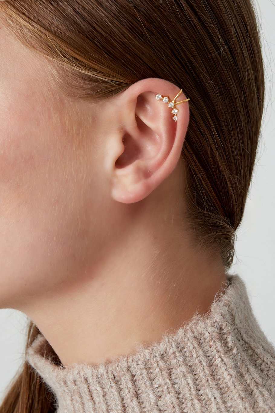 FRENCH RIVIERA | Crystal Curve -kullanvärinen ear cuff