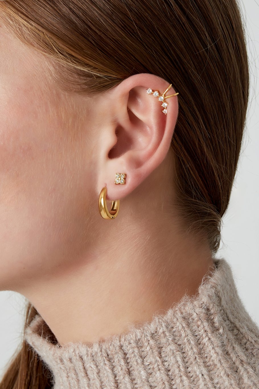 FRENCH RIVIERA | Crystal Curve -kullanvärinen ear cuff