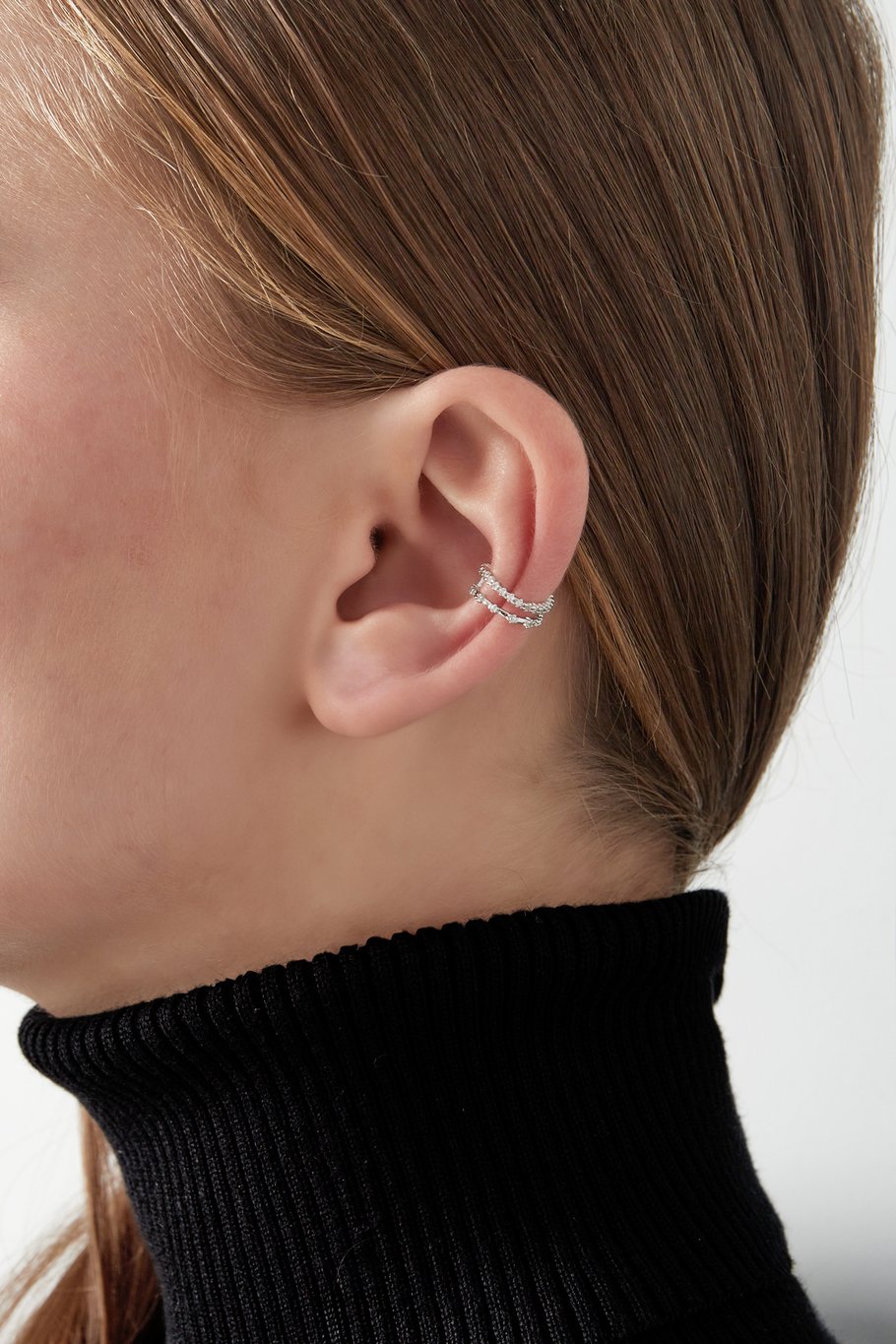 FRENCH RIVIERA | Shimmer Lines -hopeanvärinen ear cuff