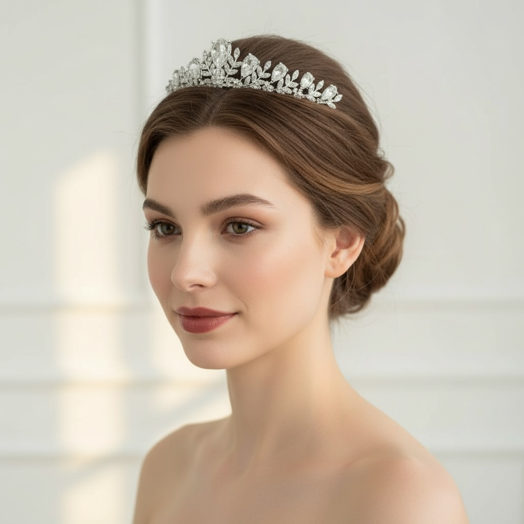 ROMANCE | Isabelle – hopeanvärinen tiara kirkkailla kivillä