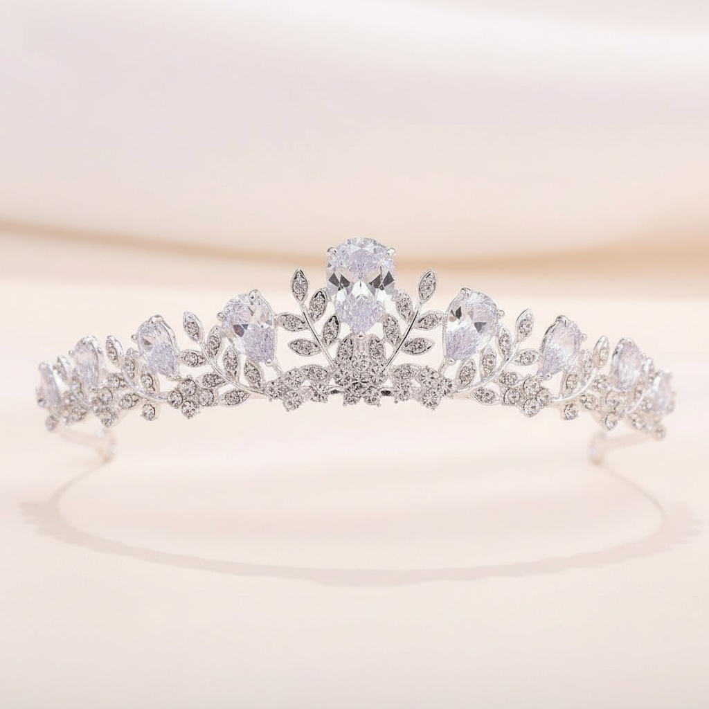 ROMANCE | Isabelle – hopeanvärinen tiara kirkkailla kivillä