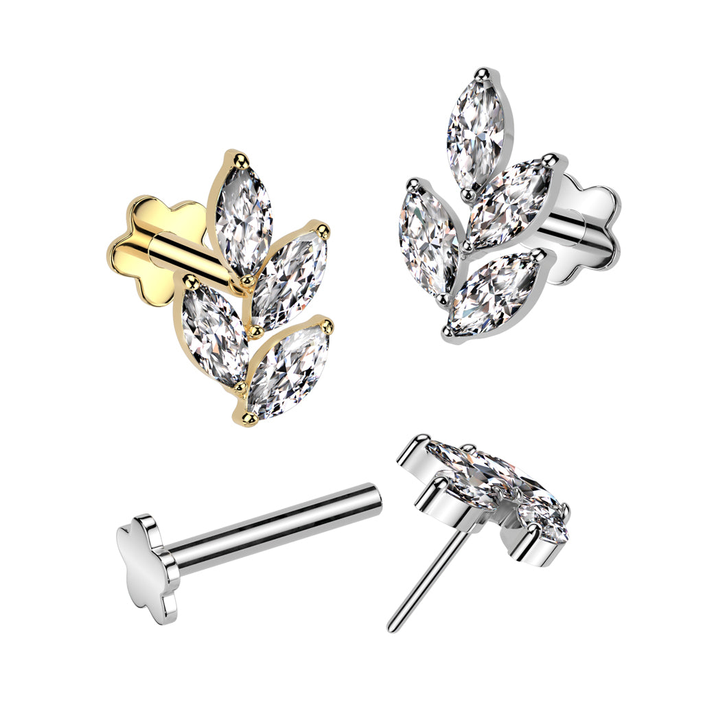 Titanium cartilage jewelry/tragus jewelry, Round Diamond Cut Top in Silver