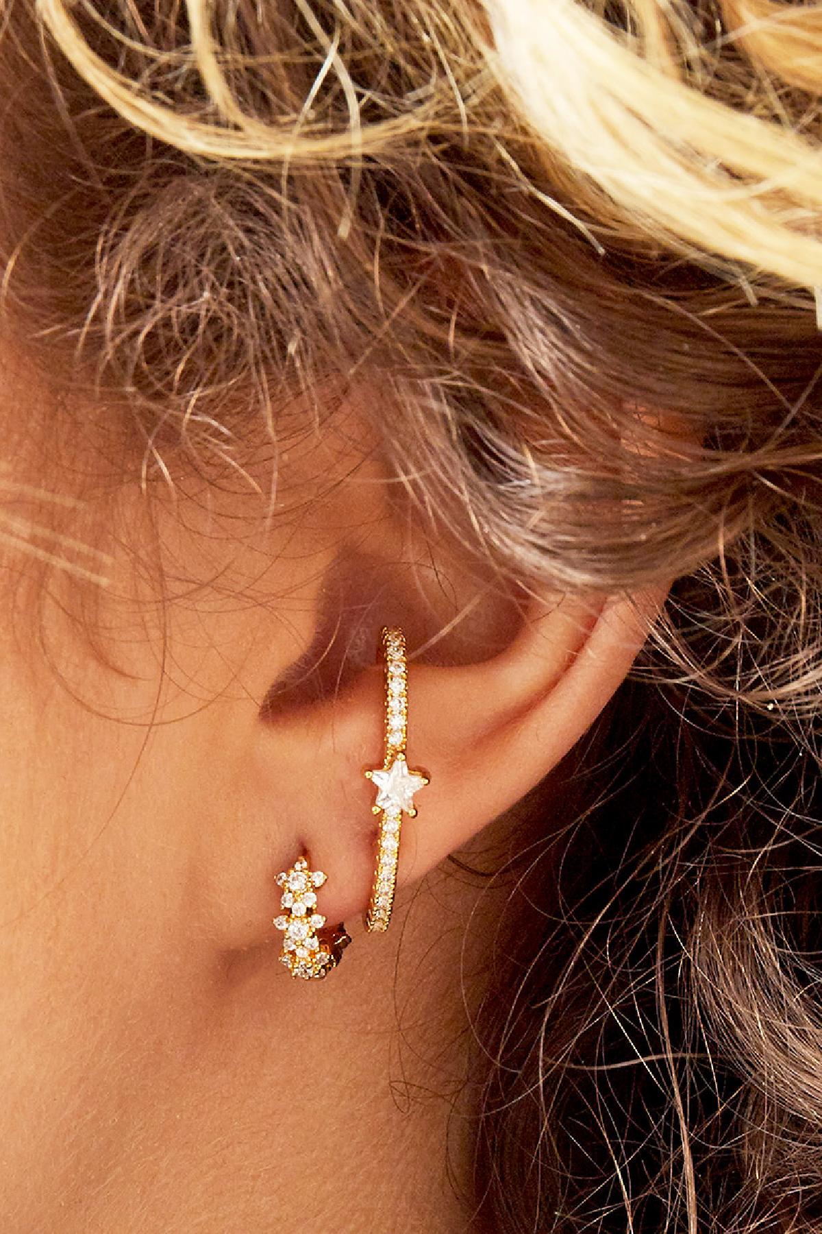 FRENCH RIVIERA | Capucine small gold-colored rings with glitter