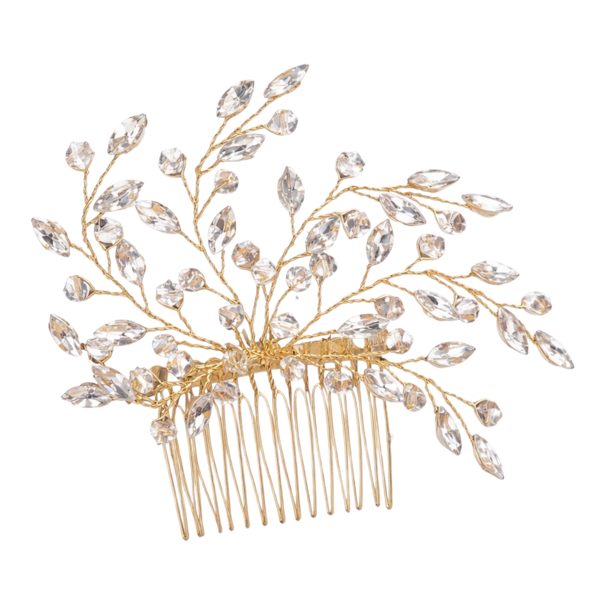 Hair ornament, hair comb ROMANCE | Sparkly Hairpiece in Gold
