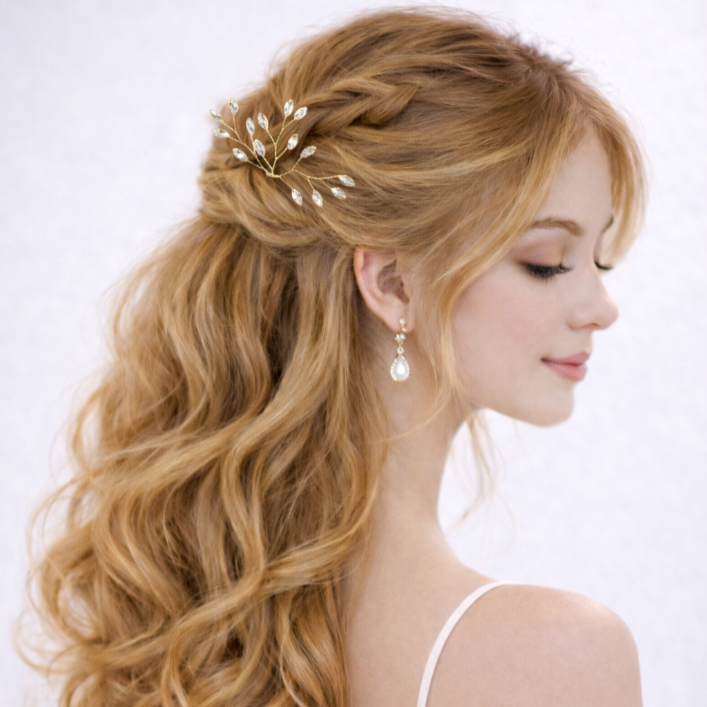 ROMANCE | Sylva – kristallikoristeinen hiusneula (kulta)