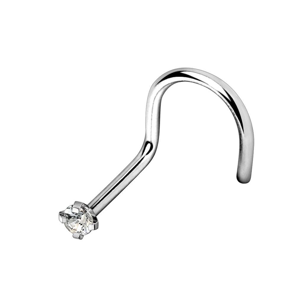 Nenäkoru, nenänappi Steel Crystal (0,8mm/2mm)