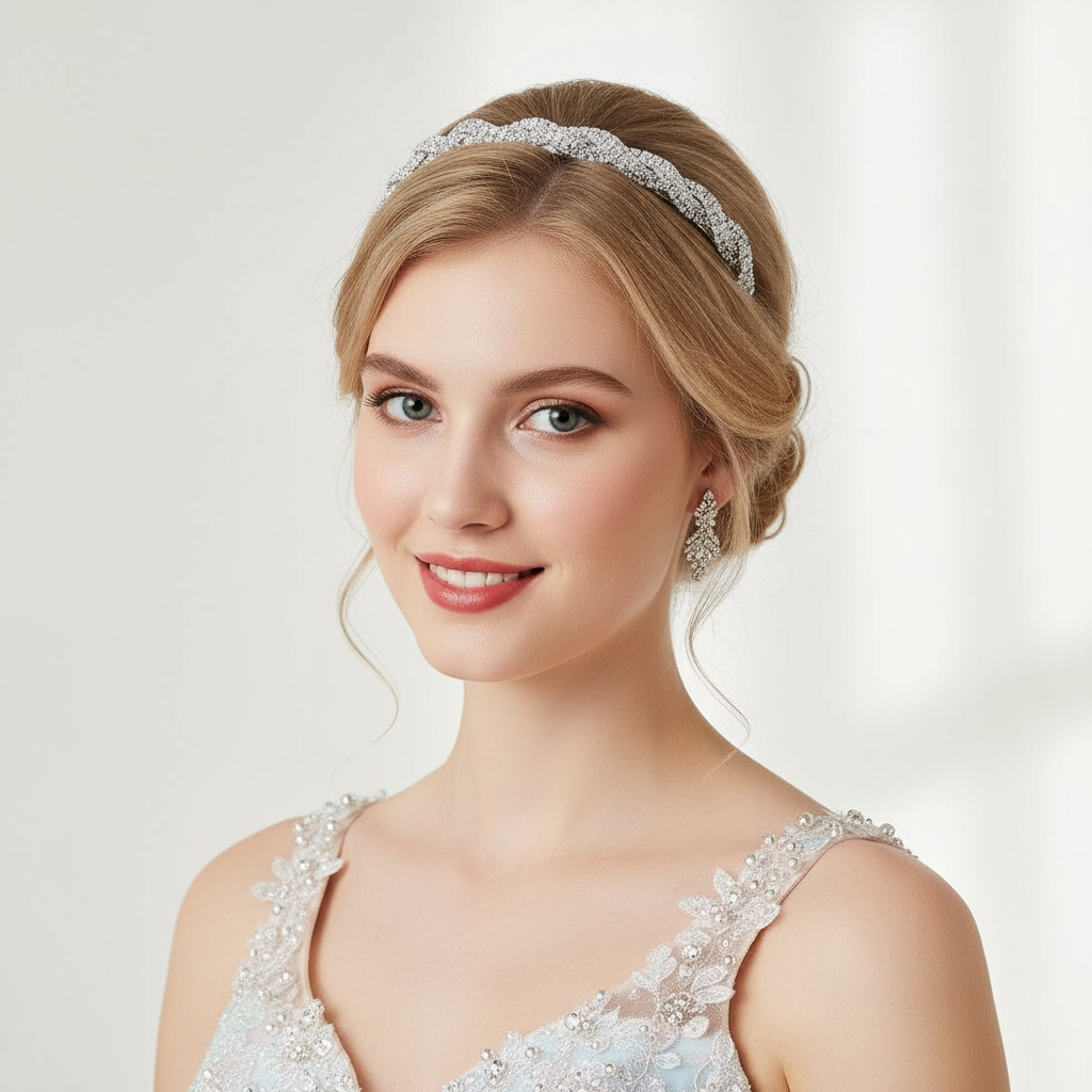 ROMANCE, Felicia -hopeanvärinen juhlapanta kirkkailla strasseilla