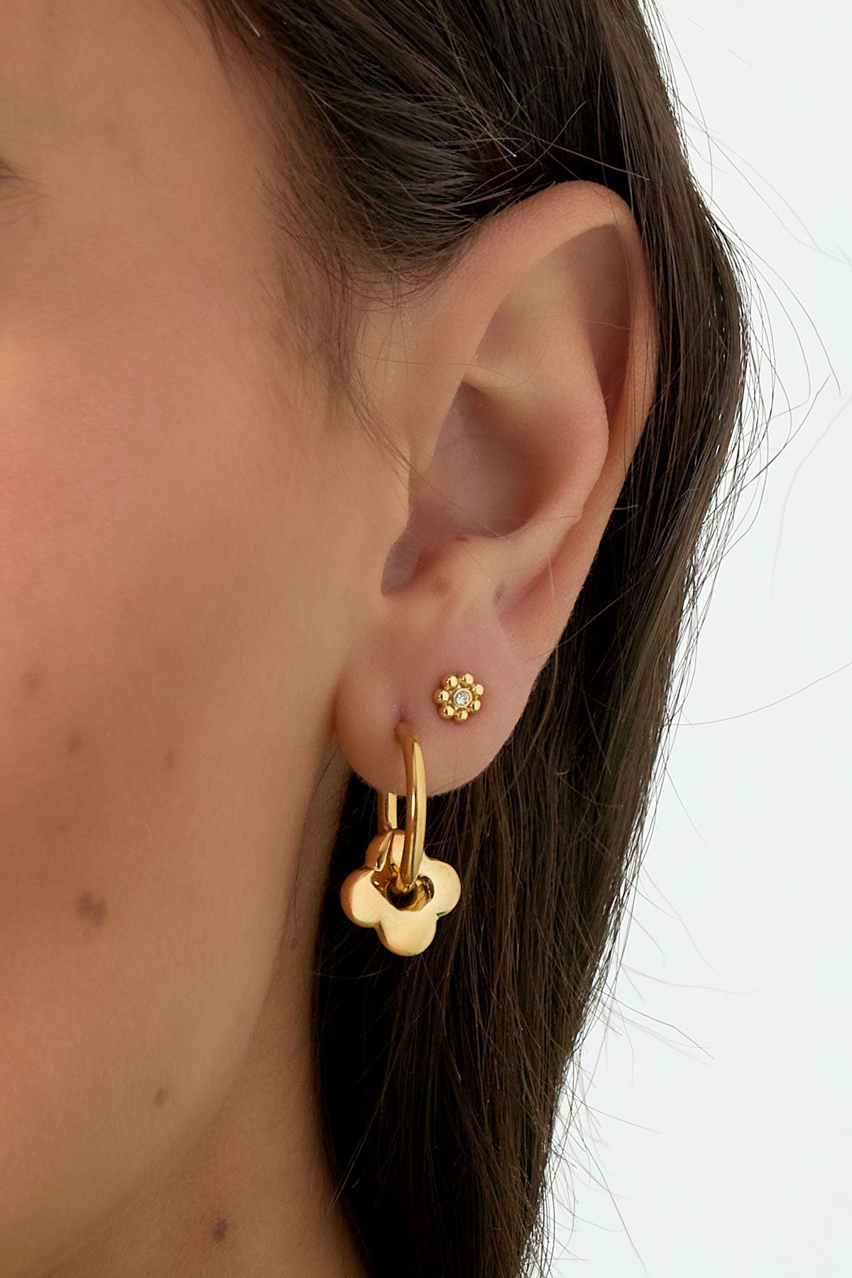 FRENCH RIVIERA | Zara surgical steel rings with flower mascot (gold)