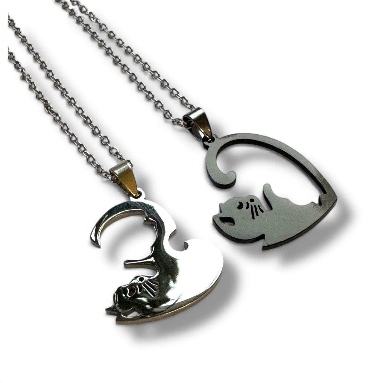 Together | Cat Lovers Heart – kissateemainen kaulakorusetti (kirurginteräs)