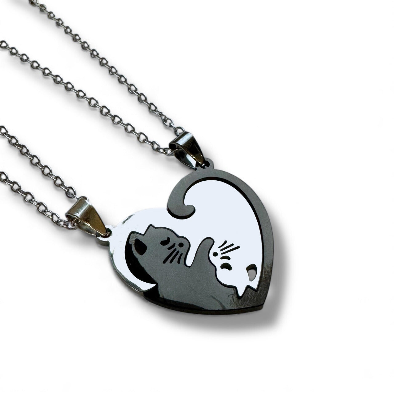 Together | Cat Lovers Heart – kissateemainen kaulakorusetti (kirurginteräs)