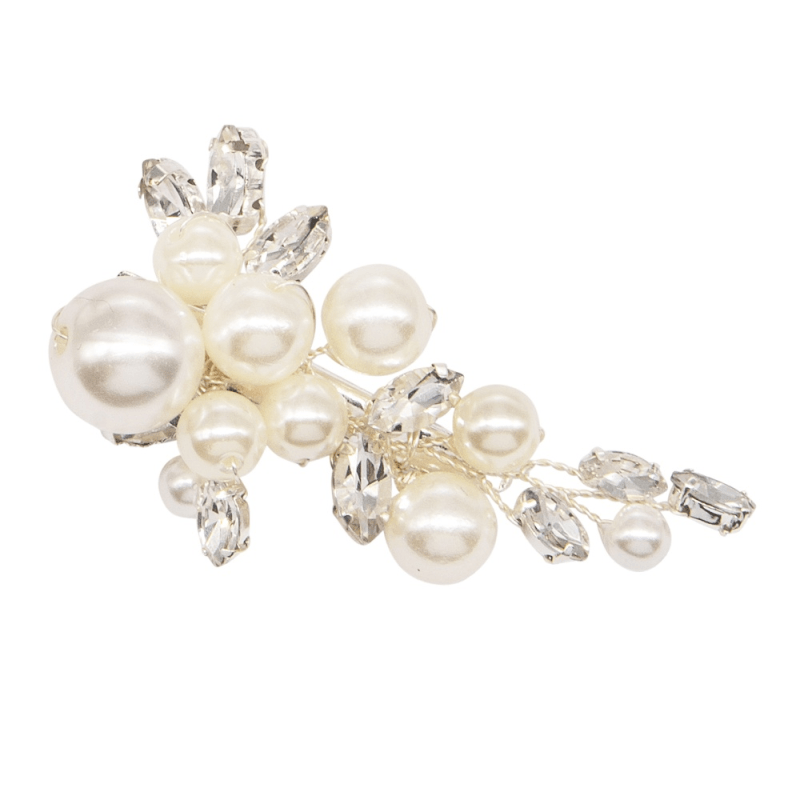 ATHENA BRIDAL | Stéphanie -helmikoristeinen hiuskoru klipsillä (hopea)