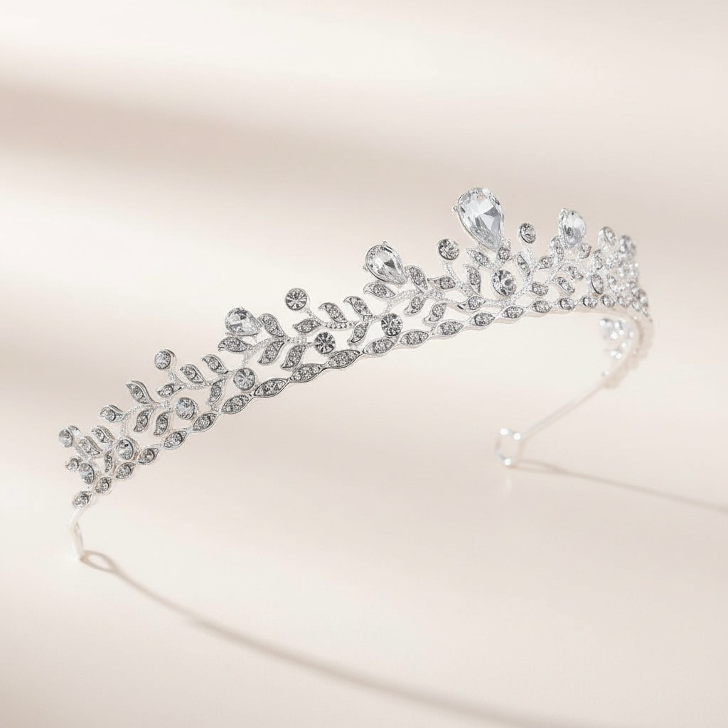 ROMANCE | Charlotta – hopeanvärinen tiara kirkkailla kivillä