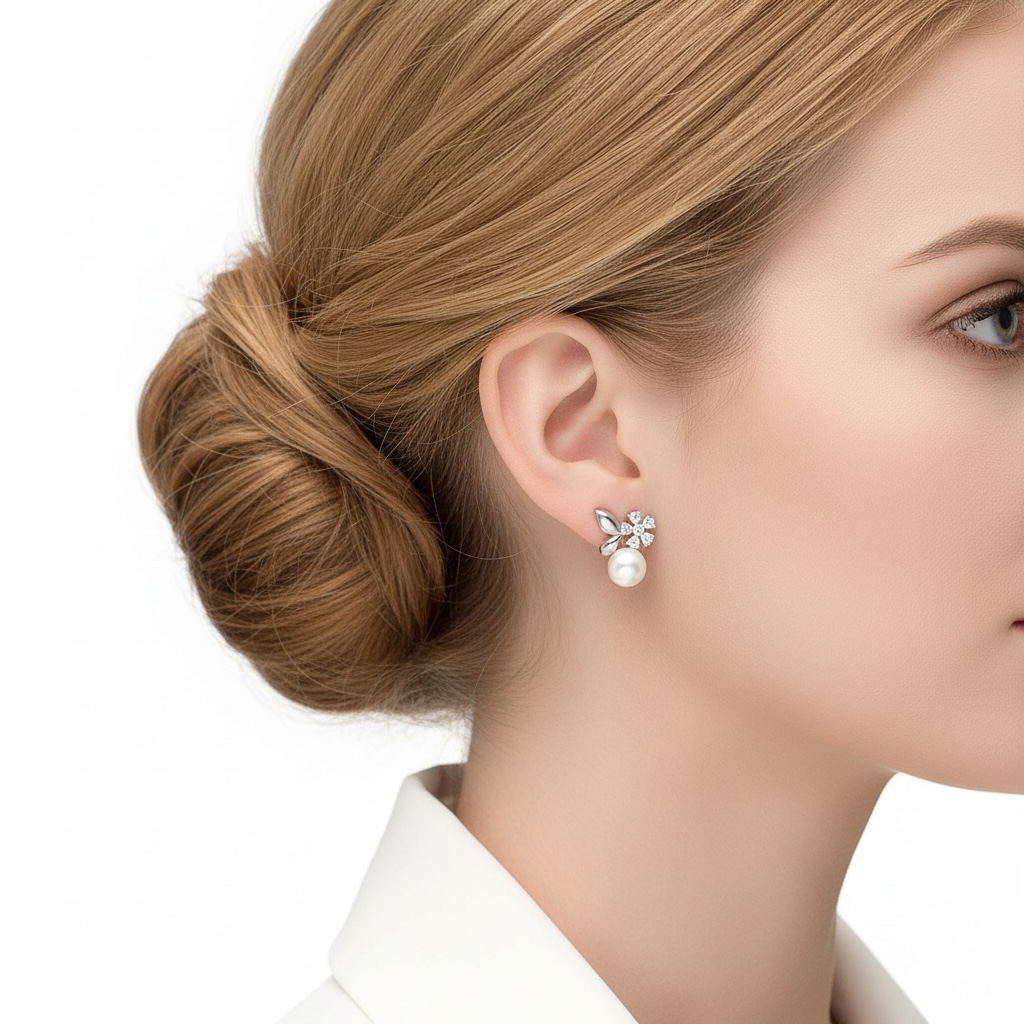 PREMIUM COLLECTION|Sofia silver earrings with emerald green stone