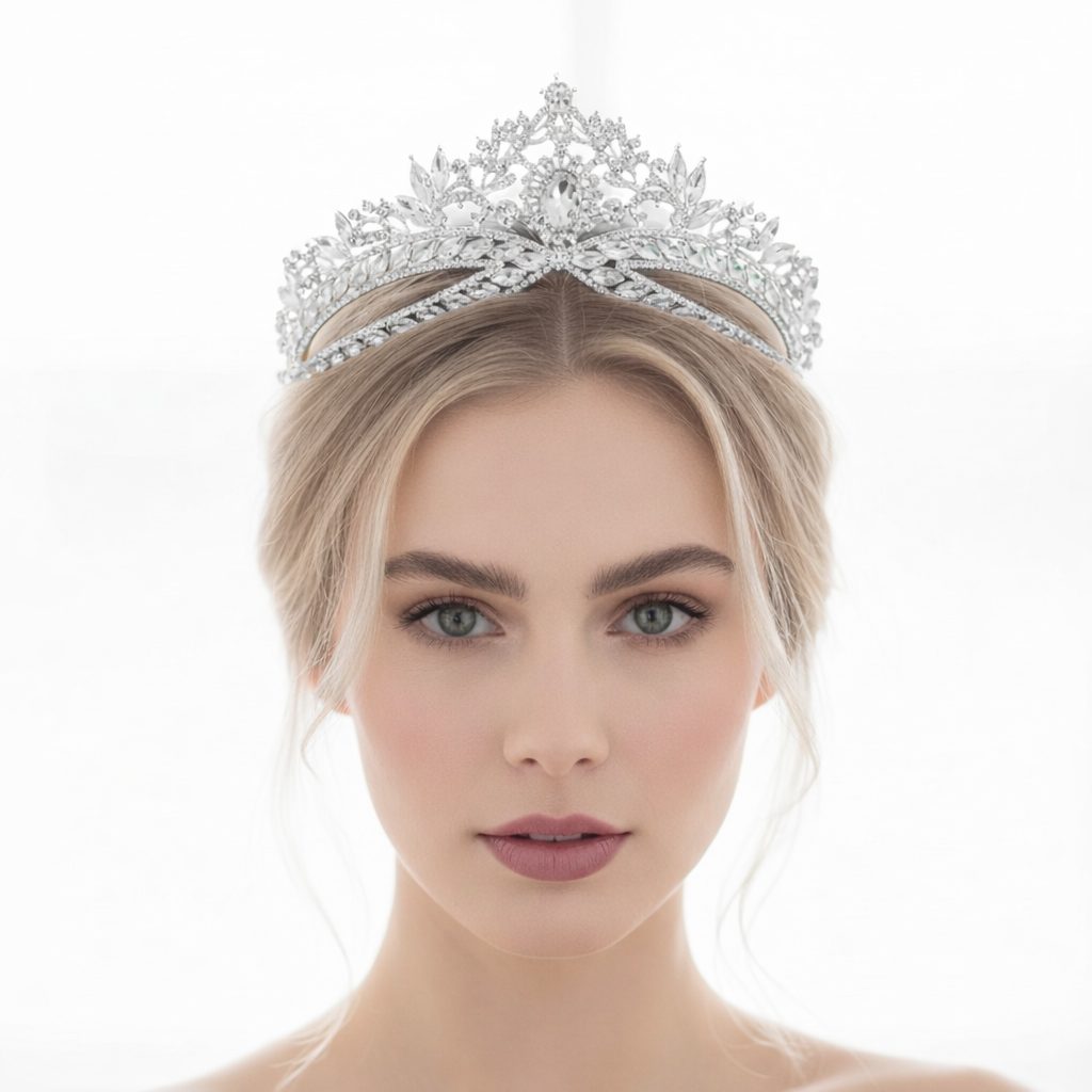 ROMANCE | Victoria Royale – korkea hopeanvärinen kruunumainen tiara
