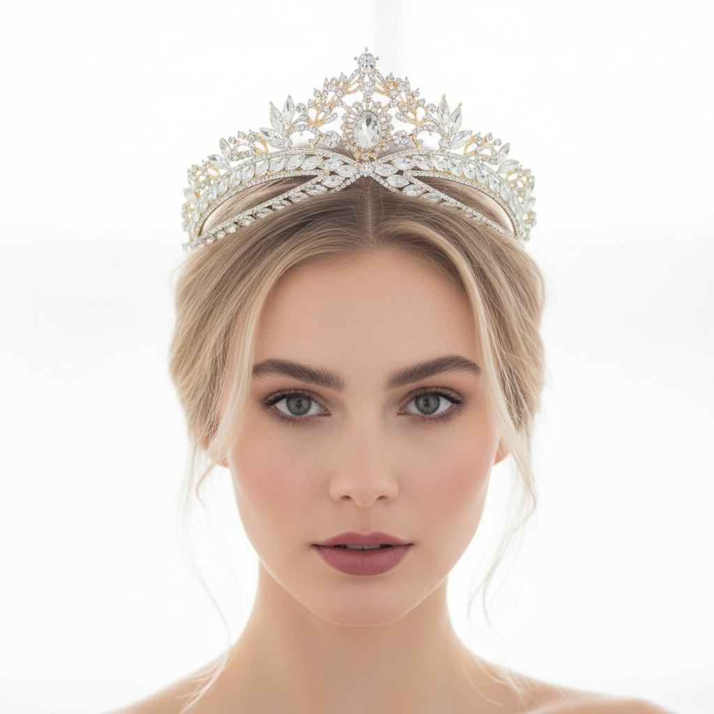 ROMANCE | Victoria Royale – korkea kullanvärinen kruunumainen tiara