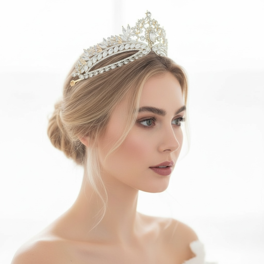 ROMANCE | Victoria Royale – korkea kullanvärinen kruunumainen tiara