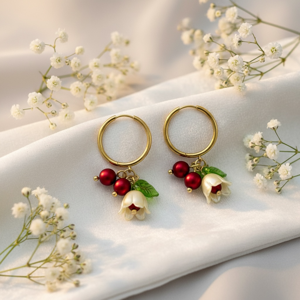 Floréa joulumarja -käsintehdyt kukkakorvakorut
