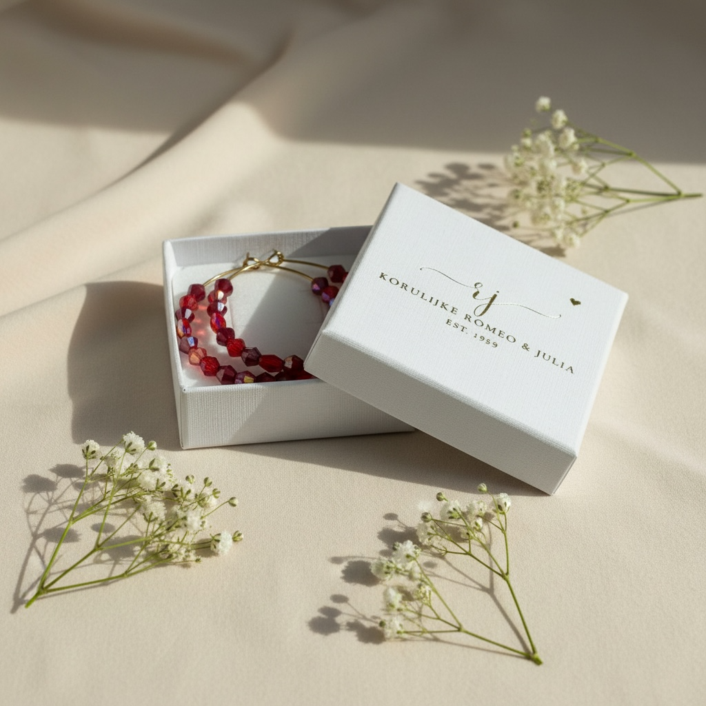 Jolie Garnet – käsintehdyt helmirenkaat (punaiset sävyt, kulta)