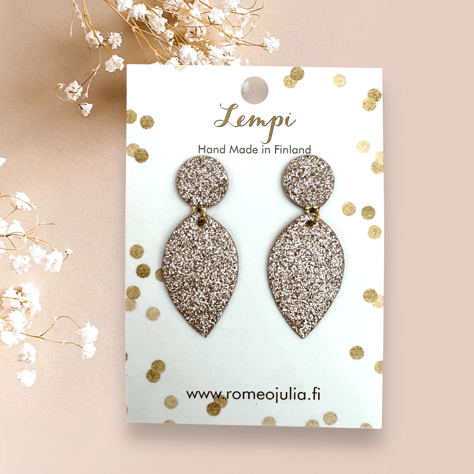 LEMPI®-korvakorut, Lehti (ruusukulta kimallus)