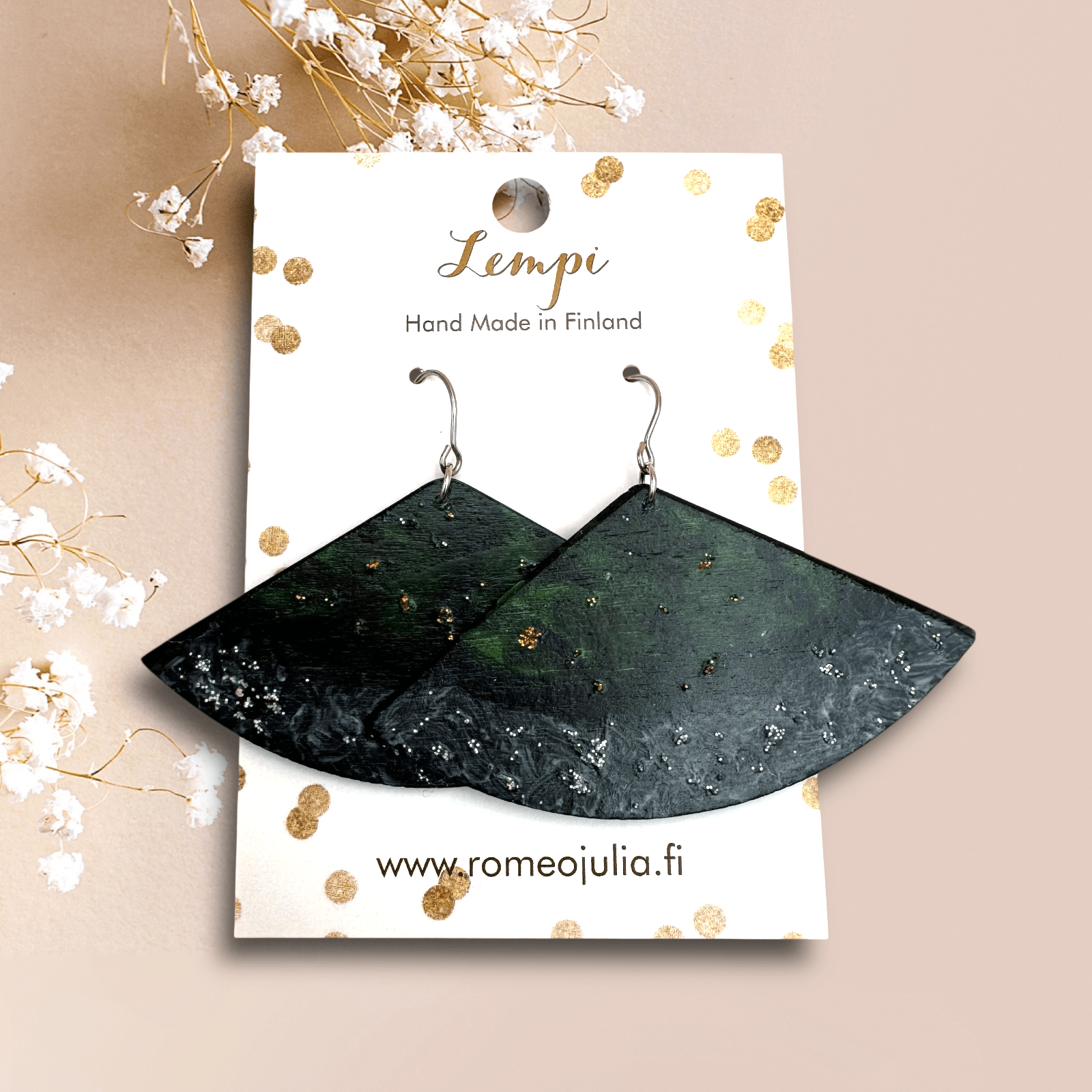 LEMPI-korvakorut, Lapin lumoa (uniikit maalatut korvakorut 2/4)