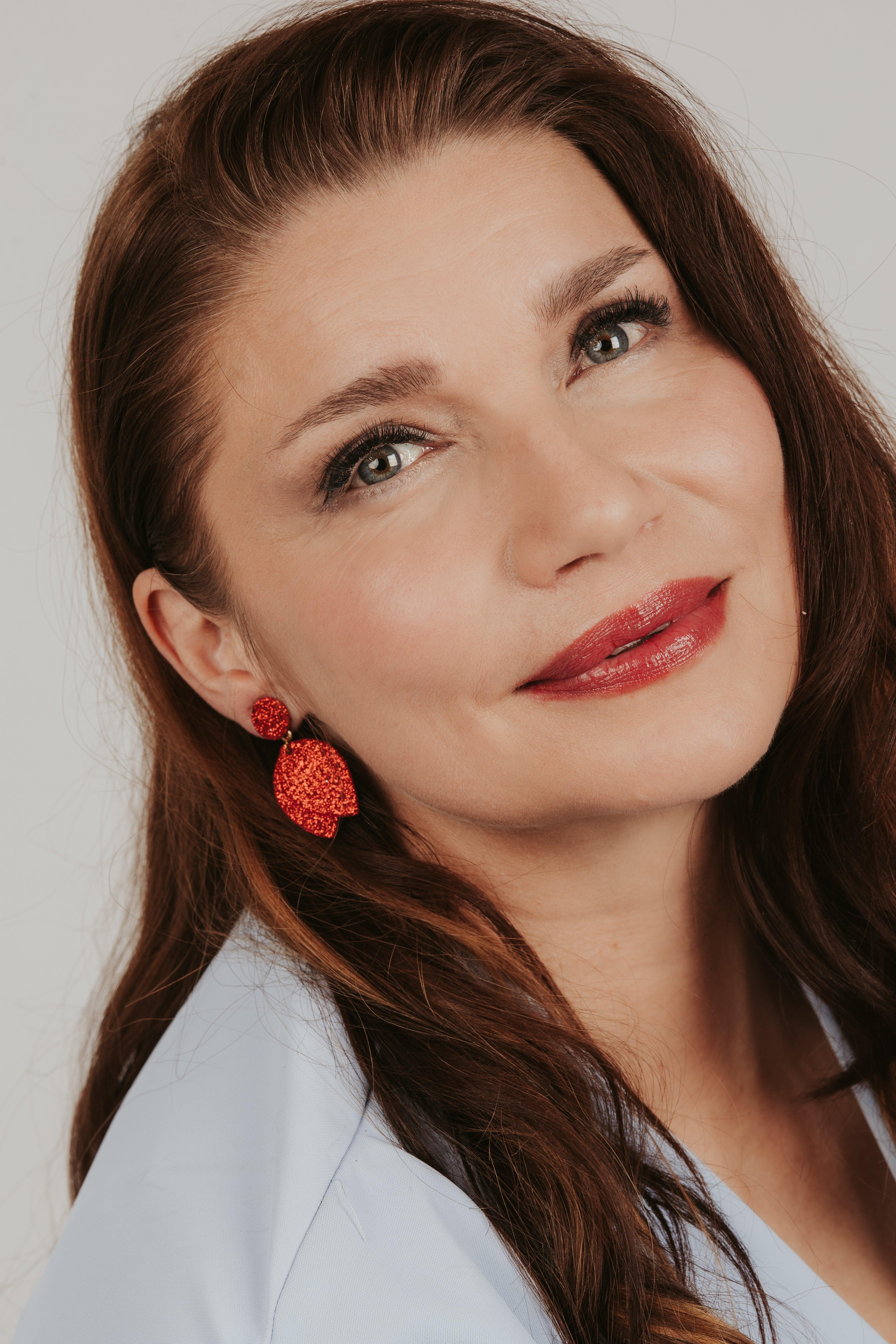 LEMPI®-korvakorut, Nuppu (punainen kimallus)